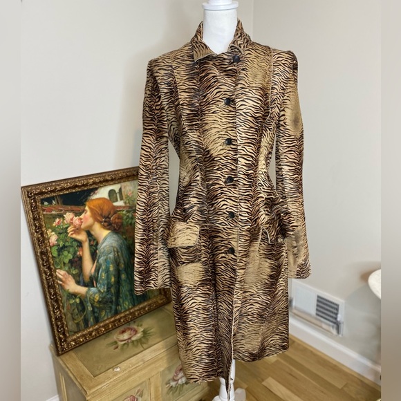 Vintage Roberto Cavalli Animal Print Leather Pony/calf Hair Y2K Coat Sz 44 M - Picture 3 of 15